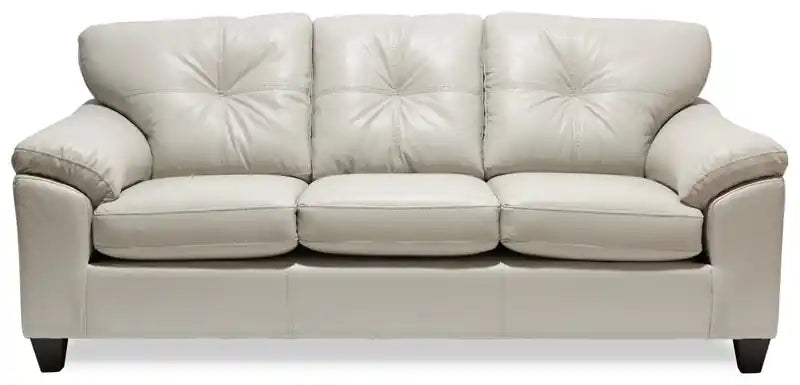 Fabriqué au Canada Canapé 86 po en tissu aspect cuir avec coussin de siège amovible et capitonnage – Noir Mûre