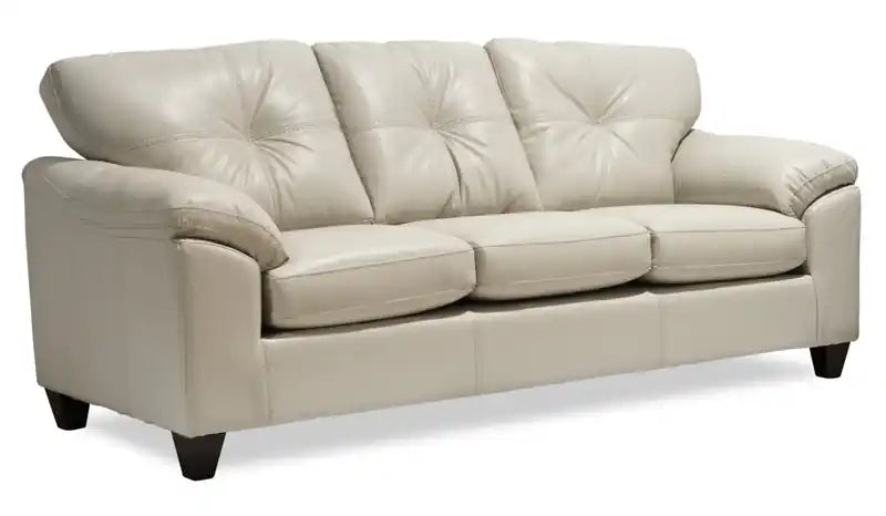 Fabriqué au Canada Canapé 86 po en tissu aspect cuir avec coussin de siège amovible et capitonnage – Noir Mûre