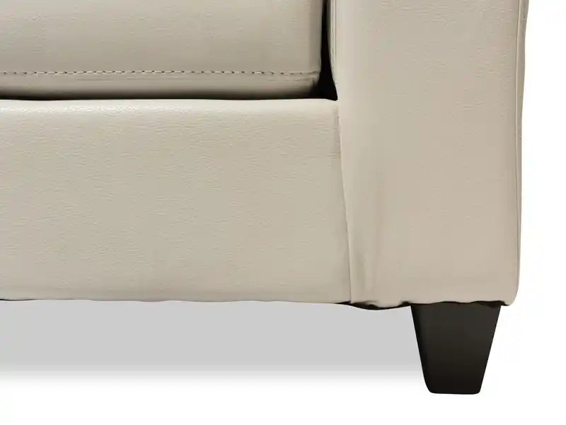 Fabriqué au Canada Canapé 86 po en tissu aspect cuir avec coussin de siège amovible et capitonnage – Noir Mûre