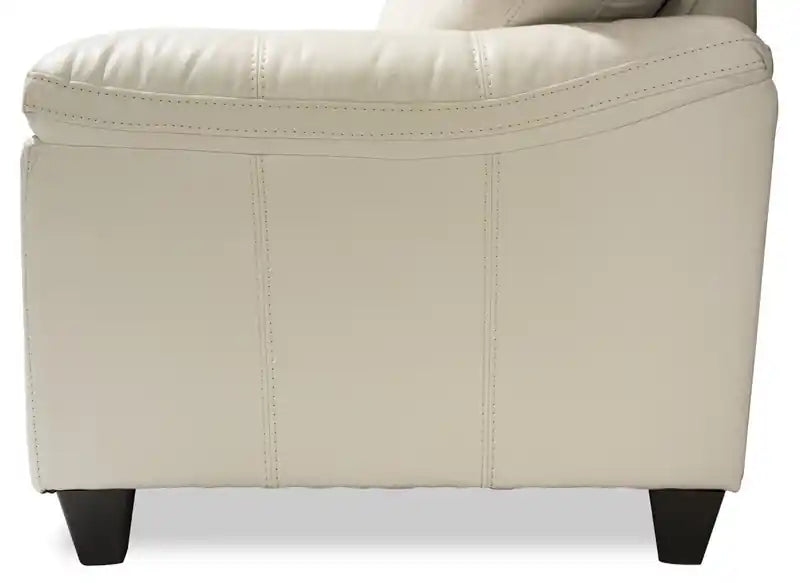 Fabriqué au Canada Canapé 86 po en tissu aspect cuir avec coussin de siège amovible et capitonnage – Noir Mûre