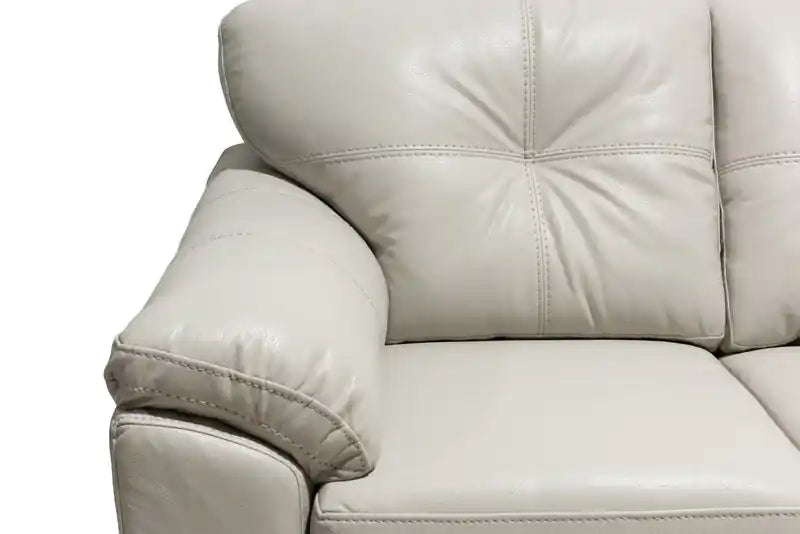 Fabriqué au Canada Canapé 86 po en tissu aspect cuir avec coussin de siège amovible et capitonnage – Noir Mûre