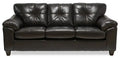 Made in Canada Addison 86 Leather-Look Fabric Sofa with Removable Seat Cushion and Tufting - Blackberry Black