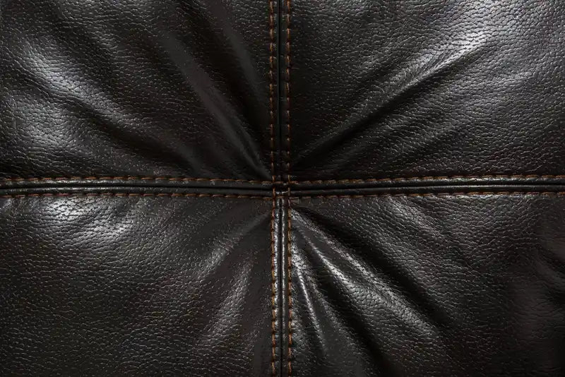 Fabriqué au Canada Canapé 86 po en tissu aspect cuir avec coussin de siège amovible et capitonnage – Noir Mûre