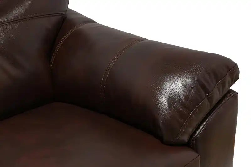 Fabriqué au Canada Canapé 86 po en tissu aspect cuir avec coussin de siège amovible et capitonnage – Noir Mûre
