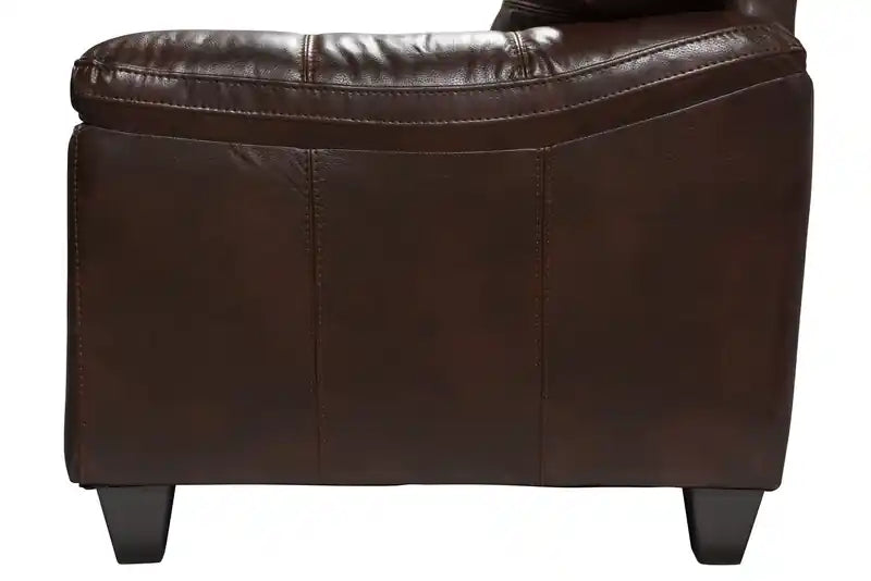 Fabriqué au Canada Canapé 86 po en tissu aspect cuir avec coussin de siège amovible et capitonnage – Noir Mûre