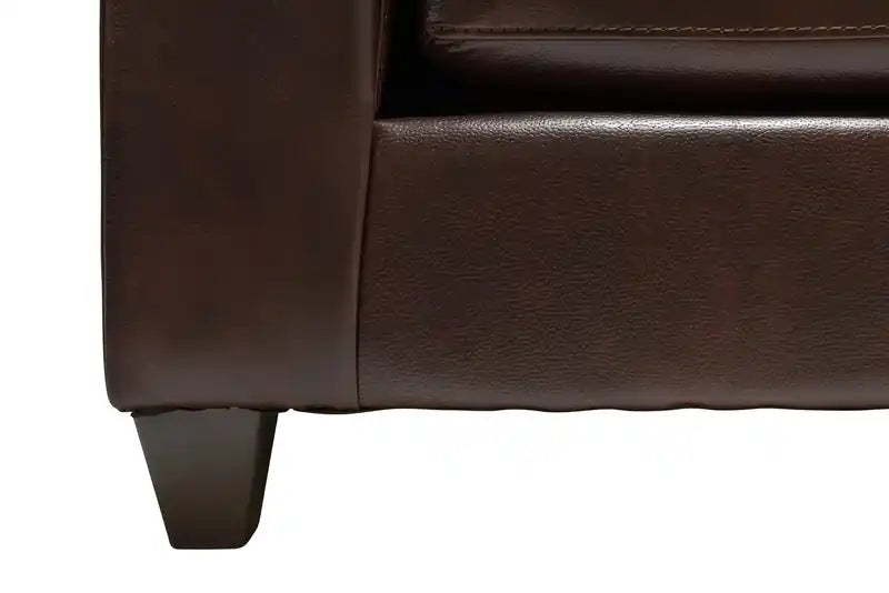 Fabriqué au Canada Canapé 86 po en tissu aspect cuir avec coussin de siège amovible et capitonnage – Noir Mûre