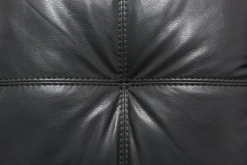 Fabriqué au Canada Canapé 86 po en tissu aspect cuir avec coussin de siège amovible et capitonnage – Noir Mûre