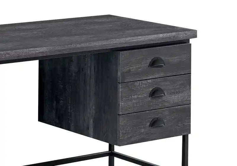 55.25 Reclaimed Wood Look Office Desk with 3-Drawers