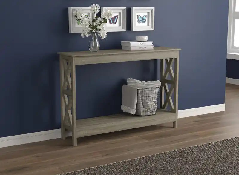 Table console 47 po avec 1 tablette - Taupe foncé