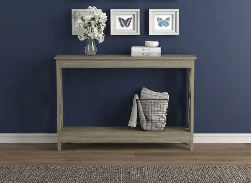 Table console 47 po avec 1 tablette - Taupe foncé