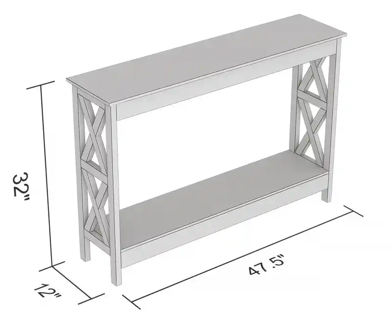 Table console 47 po avec 1 tablette - Taupe foncé