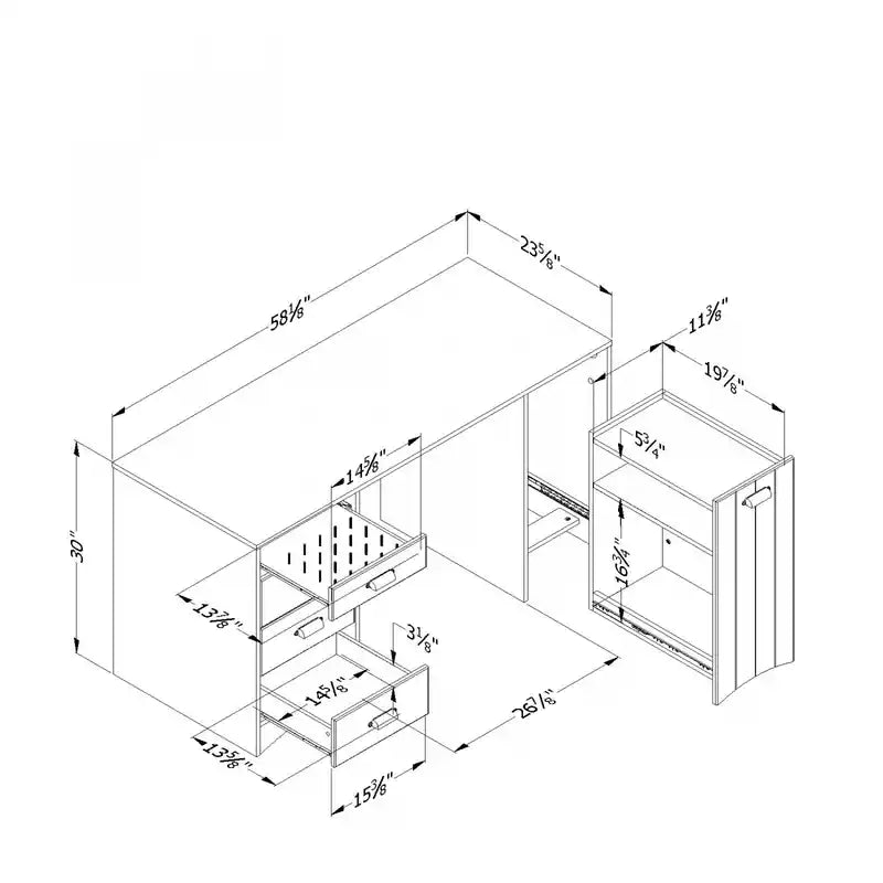 Table de couture et de rangement pour travaux manuels - Blanc pur