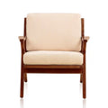 Manhattan Comfort Martelle Twill Weave Accent Chair - Cream & Amber