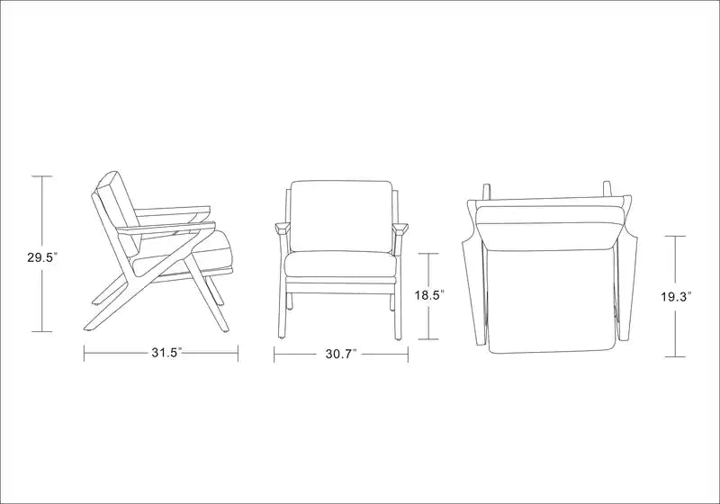 Fauteuil en tissu sergé - Crème et ambre