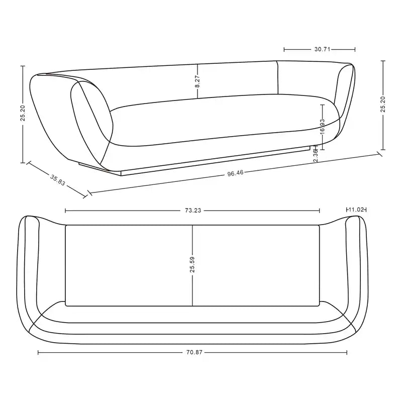 Canapé contemporain avec coussins