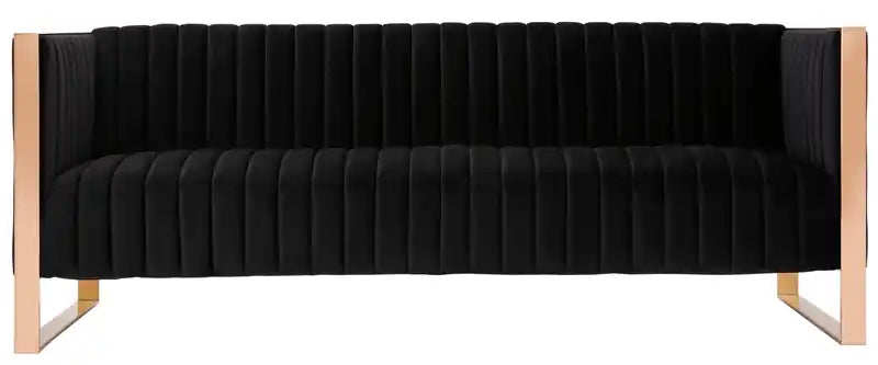 Manhattan Comfort Trillium 83.07 Sofa - Black & Gold