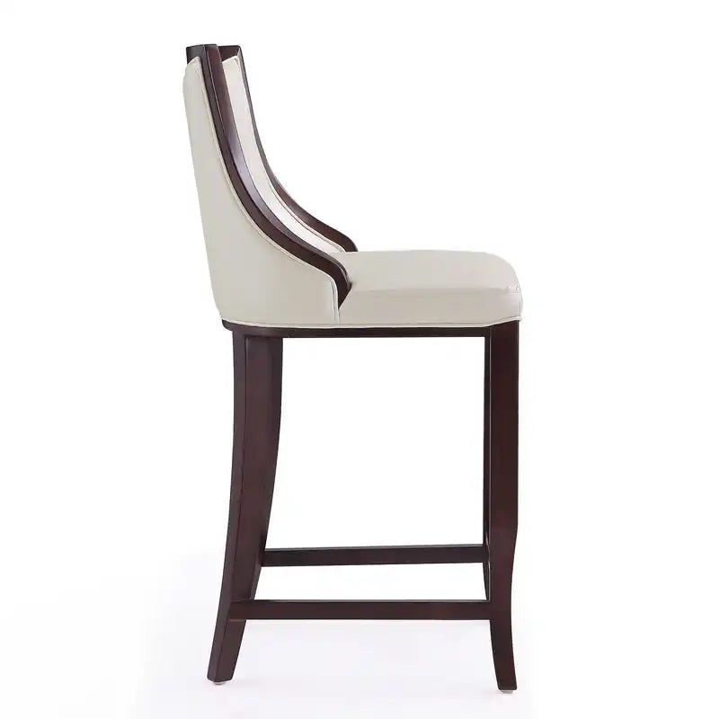 Tabouret de bar 41 Beech Wood - Blanc perle et noyer