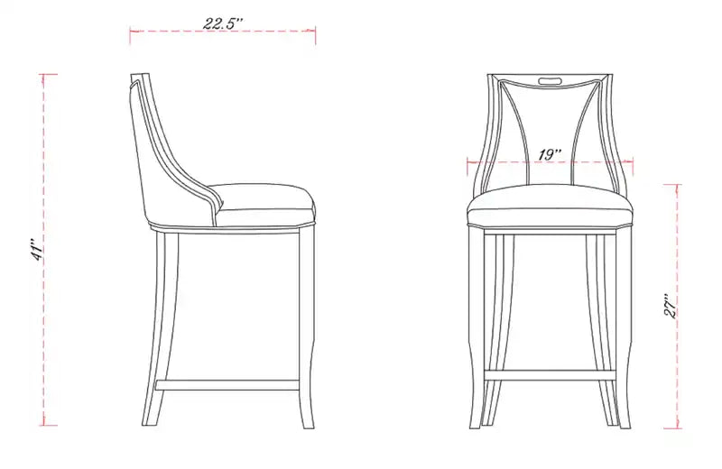 Tabouret de bar 41 Beech Wood - Blanc perle et noyer