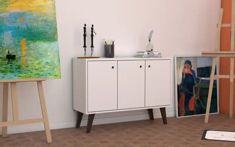Buffet 2.0 Mid-Century Modern avec 3 étagères, 89,9 cm