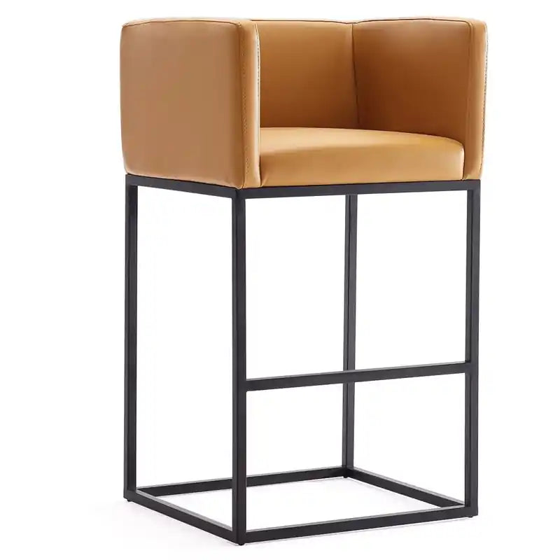 Manhattan Comfort Embassy 34 Metal Counter Height Barstool - Clay