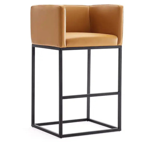 Manhattan Comfort Embassy 34 Metal Counter Height Barstool - Clay
