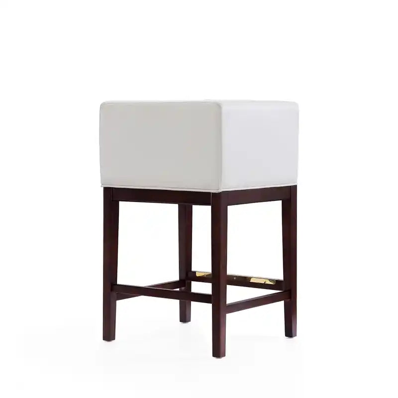 Tabouret de bar à hauteur de comptoir 34 po en hêtre - Ivoire et noyer foncé