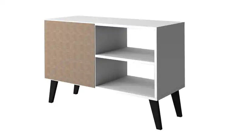 Meuble TV Mid-Century Modern de 90 cm avec 3 étagères