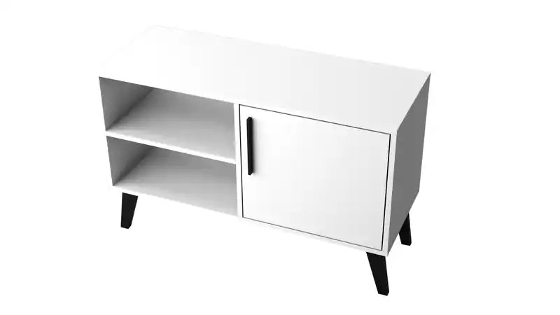 Meuble TV Mid-Century Modern de 90 cm avec 3 étagères