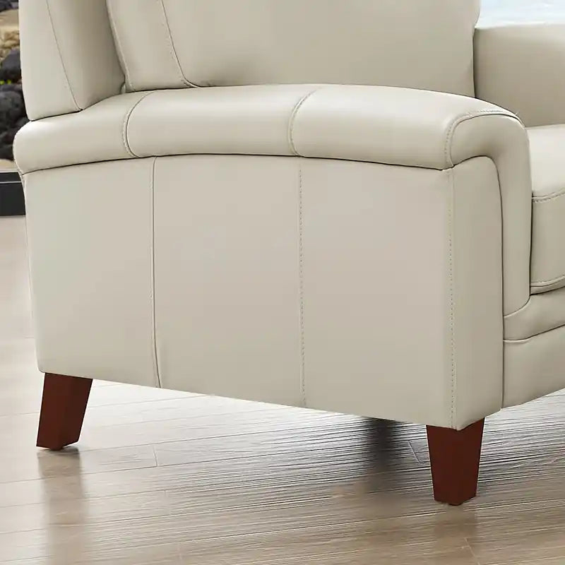 Fauteuil en cuir - Vanille