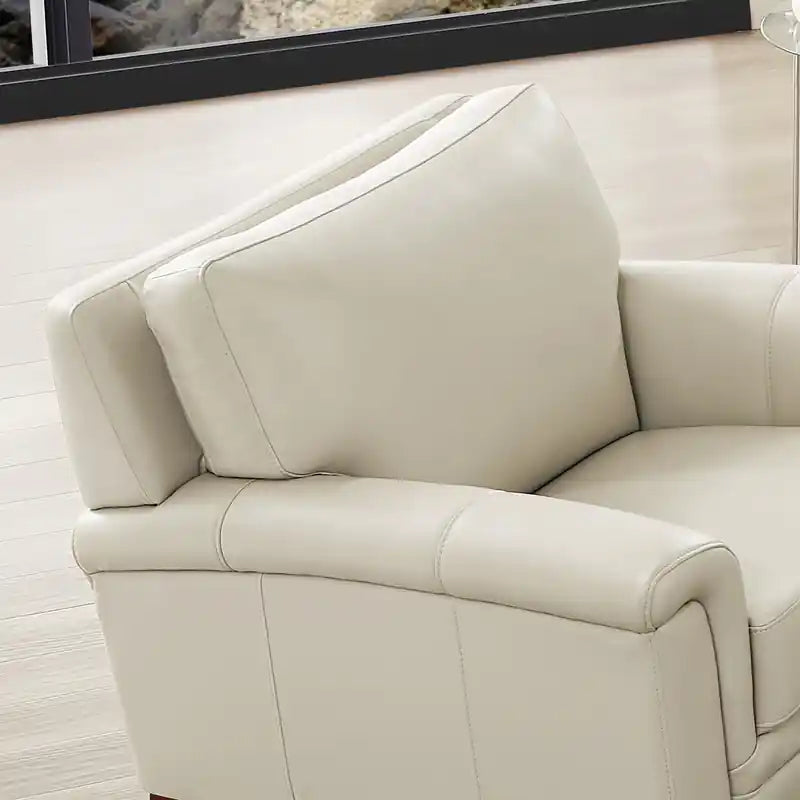 Fauteuil en cuir - Vanille