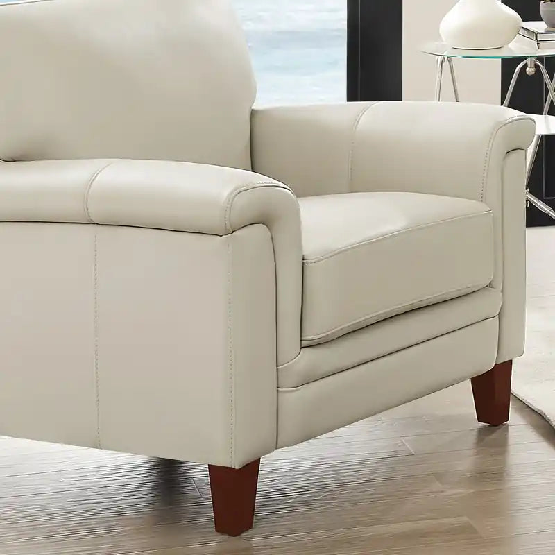 Fauteuil en cuir - Vanille