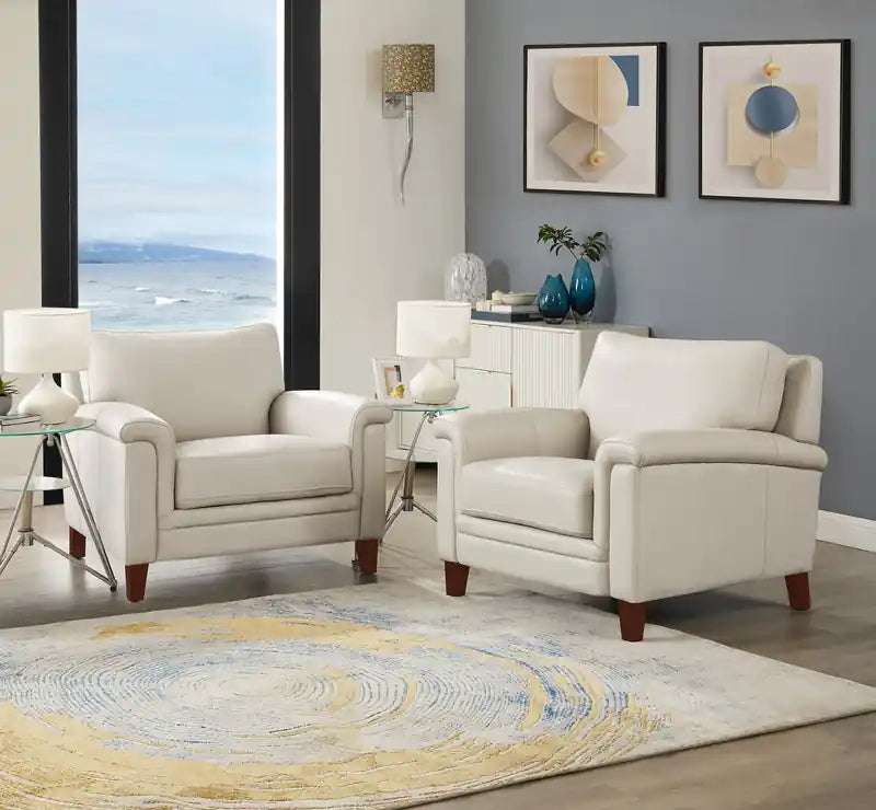 Fauteuil en cuir - Vanille