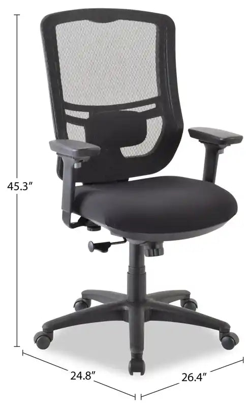 26.4 Chaise de bureau - Noir avec dossier en maille