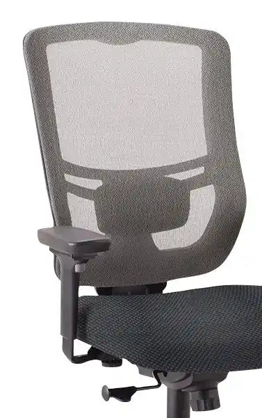 26.4 Chaise de bureau - Gris avec dossier en maille