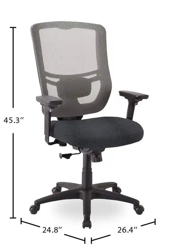 26.4 Chaise de bureau - Gris avec dossier en maille