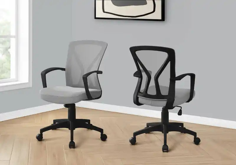 Fauteuil de bureau 23,5" avec dossier en maille - Gris/Noir