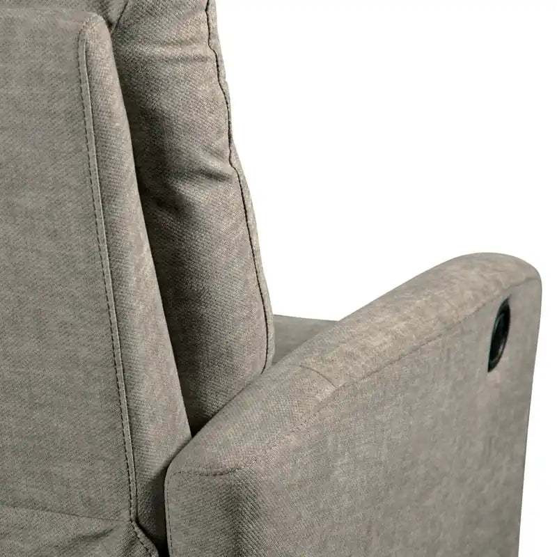 Fauteuil inclinable et pivotant en velours 30,3 po - Beige grès
