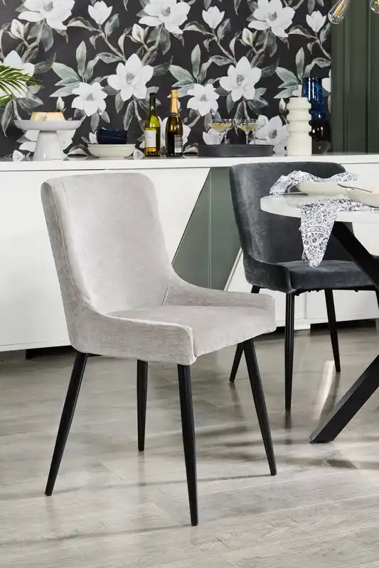 Chaise de salle à manger avec tissu aspect velours