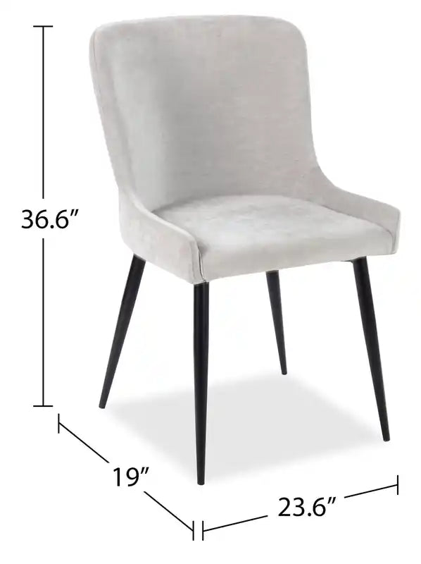 Chaise de salle à manger avec tissu aspect velours