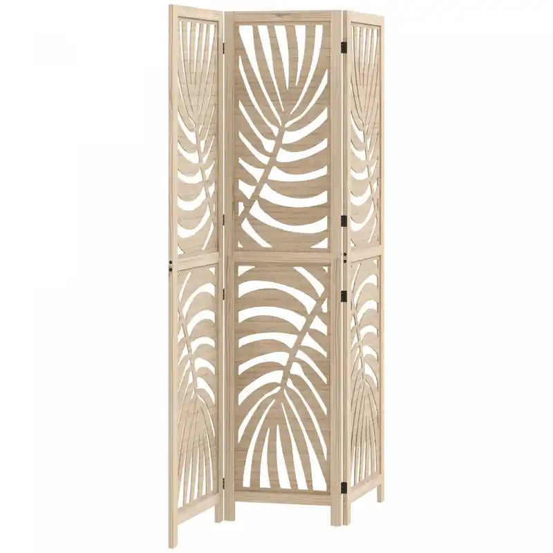 Homcom 3 Panel Room Divider, Detachable Privacy Screens, Natural Wood