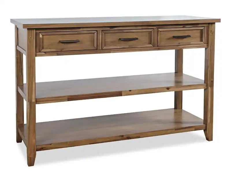 Nathan 50 Rustic Sofa Table with Storage and Shelf