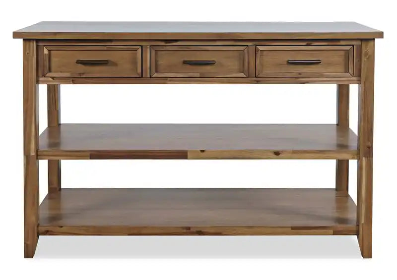 50 Table console rustique avec rangement et étagère