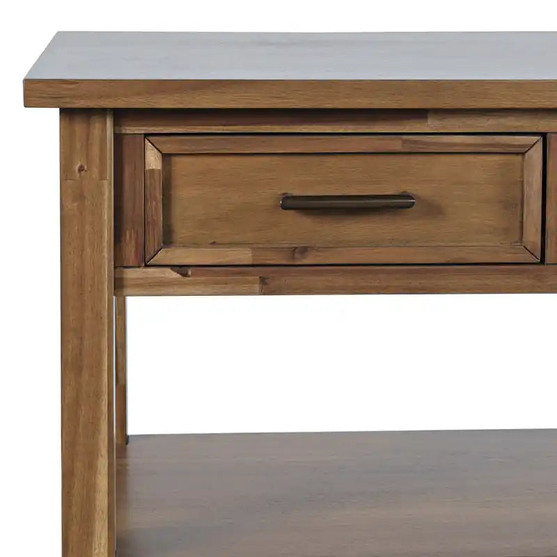 50 Table console rustique avec rangement et étagère