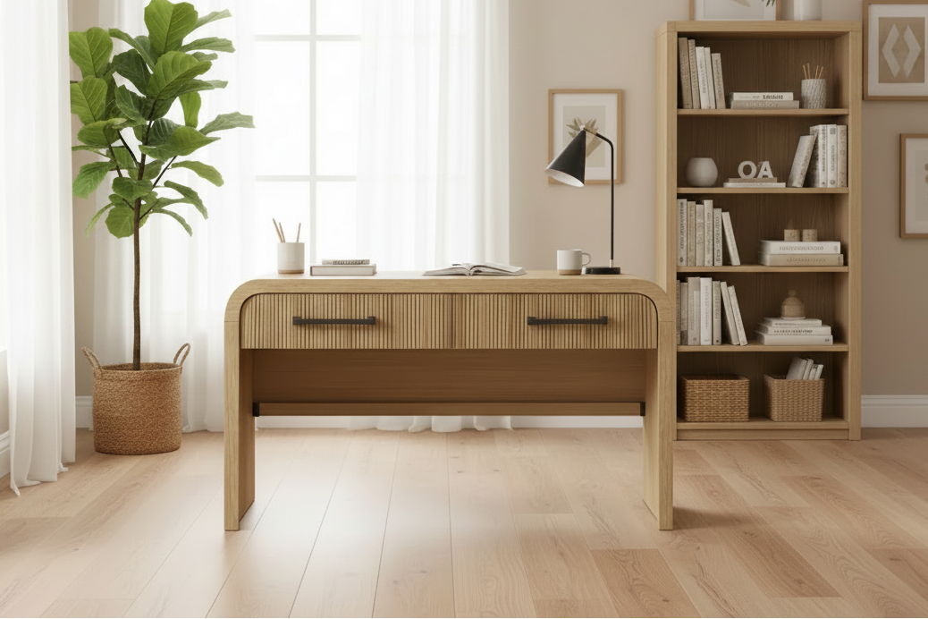 Natural Oak Desk Hero Banner - More Floor Space