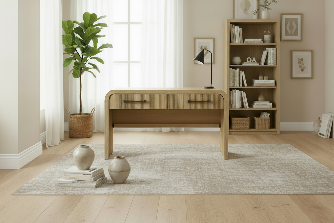 Natural Oak Desk Hero Banner - Tiny Desk Rich Floor