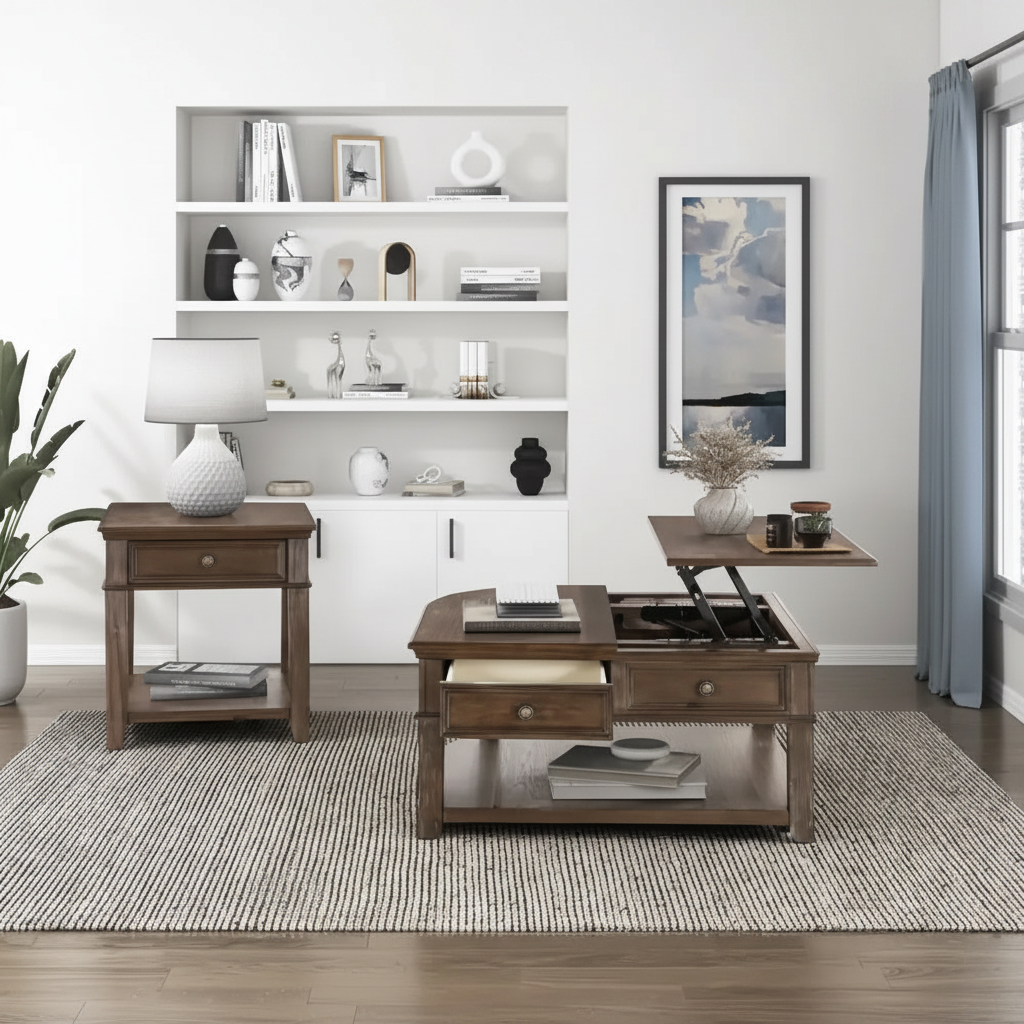 Traditional Lift-Top Coffee Table Set 800x800
