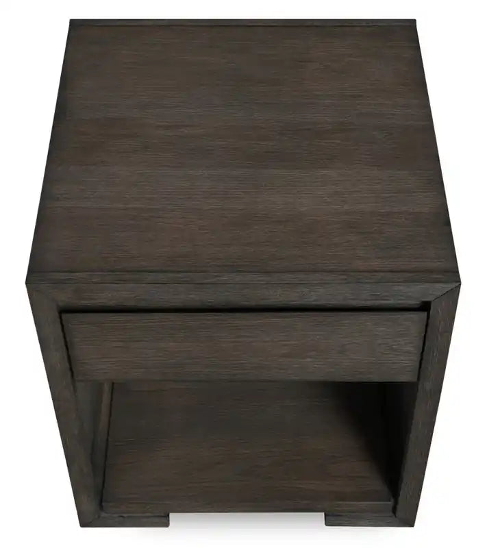 Table d'appoint 24 po avec rangement et tablette - Mocha chaud