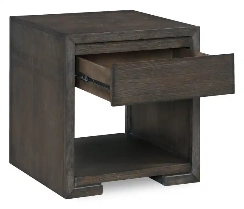 Table d'appoint 24 po avec rangement et tablette - Mocha chaud