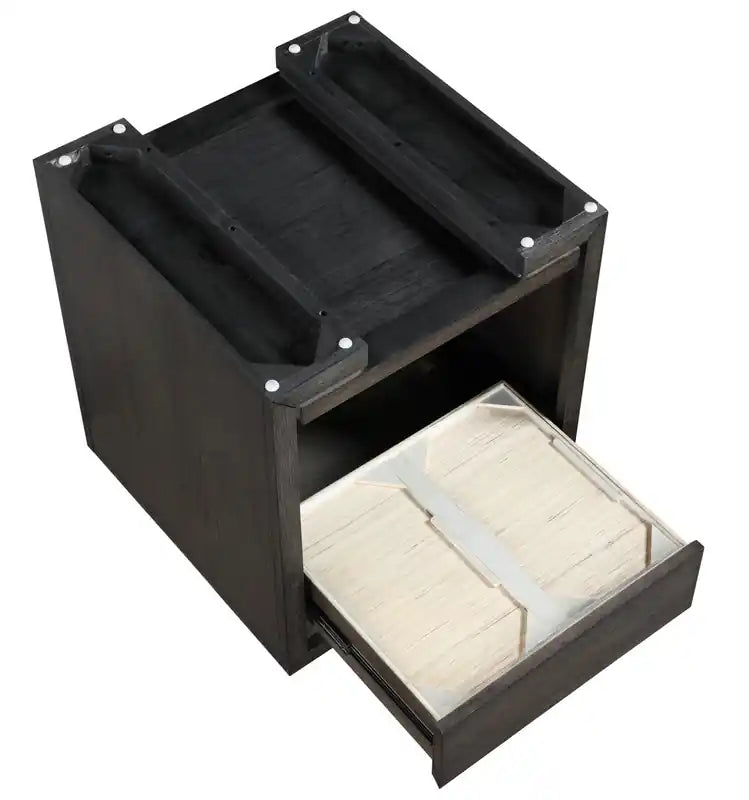 Table d'appoint 24 po avec rangement et tablette - Mocha chaud
